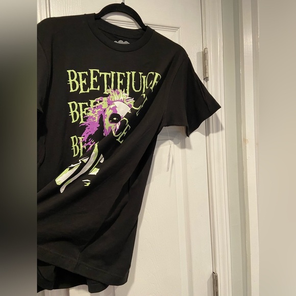 NWT Beetlejuice Size 3X Black Cotton Crew Neck Tee Shirt Graphic Logo Keaton - Picture 7 of 11